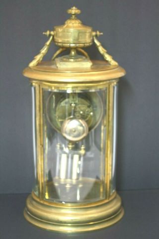 Antique 19thc French Crystal Regulator Bronze Brass Mantel Clock Cond. 7