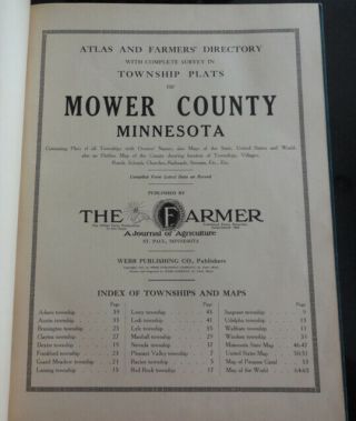 Minnesota Mower County Atlas and Farmers ' Directory 1915 3