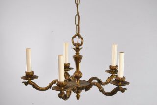 Antique Five Arm Bronze French Style Chandelier