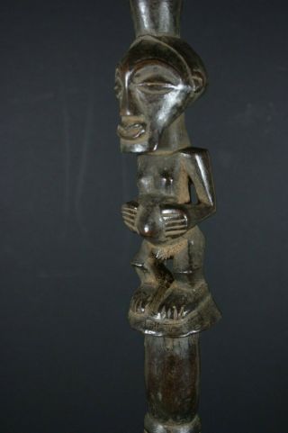 African Chief Scepter With Figure,  Songye Tribe,  D.  R.  Congo Tribal Art Primitive