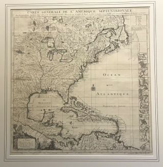 Crepy Popple Map Of North America Ca 1760 Engraving Amerique Septentrionale
