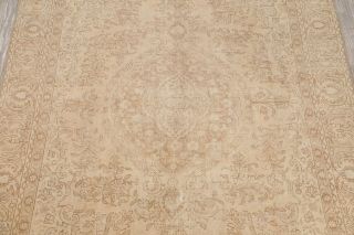 Persian Wool Rug Old Hand - Knotted Distressed Muted Floral Oriental Area Rug 9x12 3