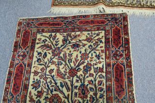 Antique Fine Persian Kashan Hand Knotted Wool Rug 2 ' x 4 ' 6 Tree of Life,  Verse 2
