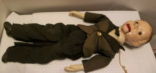 ANTIQUE COMPOSITION VENTRILOQUIST DOLL,  1940 ' S,  ALL 4