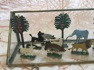 VINTAGE GERMAN LEAD METAL FLATS MINIATURES ADAM AND EVE SCENE RARE ANIMALS 5