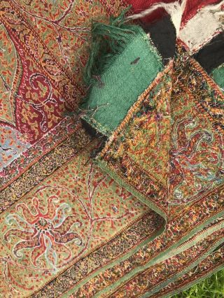 Fabulous Antique Hand Woven Kashmir Paisley Shawl Approx 11ft 11