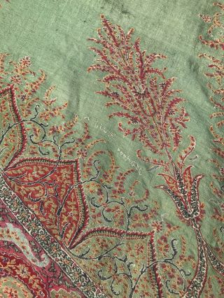 Fabulous Antique Hand Woven Kashmir Paisley Shawl Approx 11ft 7