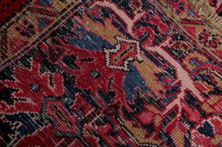 Vintage Geometric Long - Wearing Heriz Persian Oriental RED Wool Area Rug 8 ' x 12 ' 12