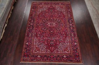 Vintage Geometric Long - Wearing Heriz Persian Oriental RED Wool Area Rug 8 ' x 12 ' 2