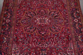 Vintage Geometric Long - Wearing Heriz Persian Oriental RED Wool Area Rug 8 ' x 12 ' 3