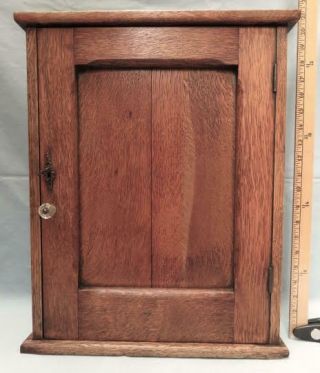 Antique Vtg Medicine Apothecary Spice Wall Hanging Countertop Cabinet Oak Wood