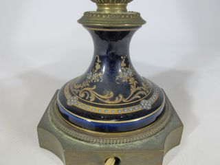 Antique French Sevres bronze & porcelain lamp D10010 11