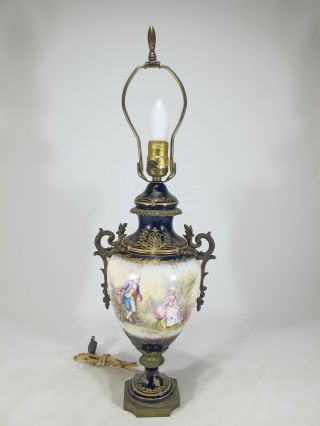 Antique French Sevres Bronze & Porcelain Lamp D10010