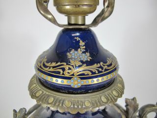 Antique French Sevres bronze & porcelain lamp D10010 9