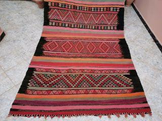 Moroccan handmade Wool Rug Bohimean Vintage Berber pagan Area kilim Rug 5 ' x11 ' 4