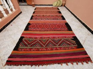 Moroccan handmade Wool Rug Bohimean Vintage Berber pagan Area kilim Rug 5 ' x11 ' 5