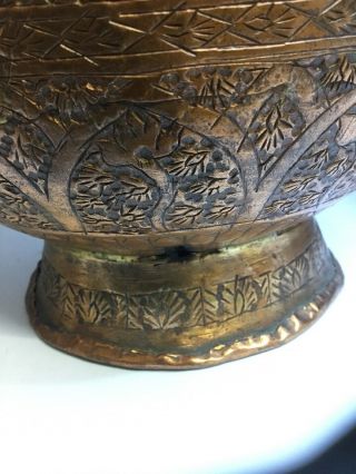 Trio Of Antique Copper Middle Eastern Islamic Dallah / Arabic Coffee Pot / Ewers 10