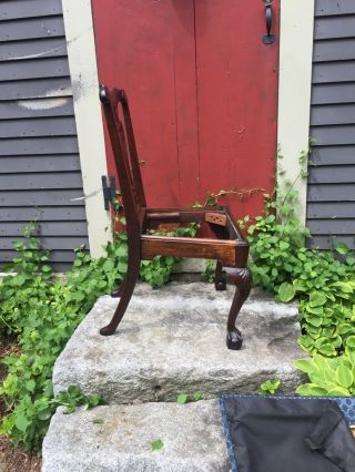 EXTREMELY RAR1760 IRISH - Mahogany Carved Ball Claw Foot Chippendale Side Chair 5