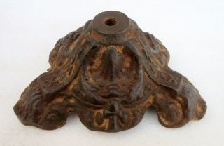Antique Old Collectible Solid Cast Iron British Periodic Unique Lamp Base Stand 3