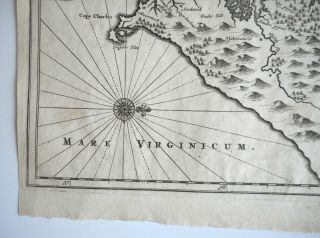 Rare 17th Century Virginia Map Nova Virginiae Tabula London 1671 John Ogilby 4