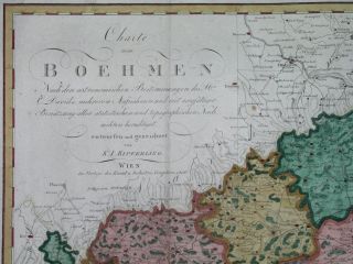 1806 Xxl Rare Map Bohemia Czech Prague Praha Pardubice Liberec