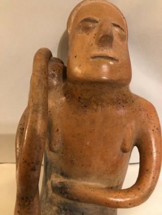 Large Rare Pre Columbian Seated Female Figure,