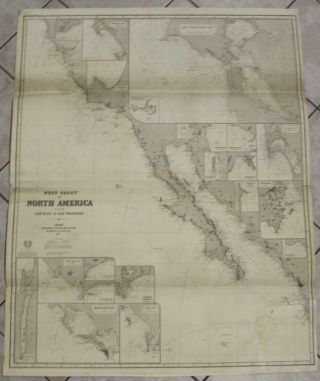 California San Francisco Bay Usa 1887 Imray Wall Antique Blueback Sea Chart