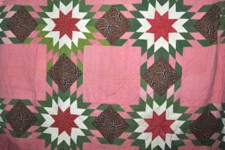 Antique Handmade Quilt Hand Stitched Approx.  82 " X 83 "