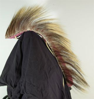 1890s Native American Plains / Sioux Indian Porcupine Quill Hair Roach Headdress
