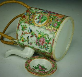 Canton Famille Rose Teapot - China 19th Century Qing Dynasty 11