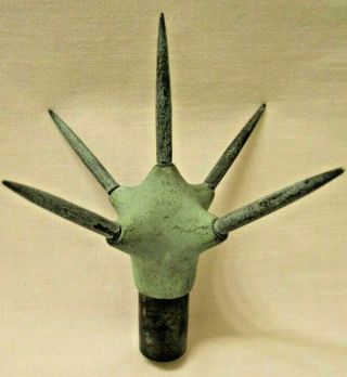 Old Mini Ajax Multi - Spike Lightning Rod Ball Weathervane Tip Top Finial