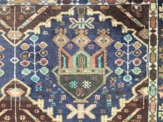 Semi Antique Hand Knotted Afghan Tribal Zakani Balouch Wool Area Rug 4 x 6 Ft 6