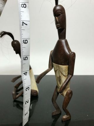 Antique African Ethnographic ? Carved Wood Jointed Articulated Man Figurines 4