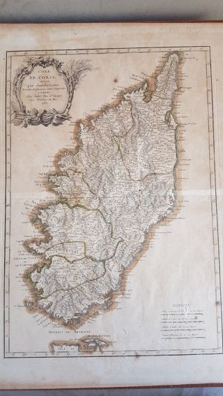 Rare 1783 Map Of Corsica.  L 