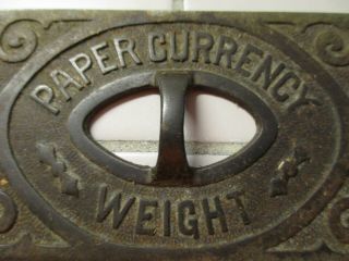 Vintage Antique General Store Cast Iron Paper Currency Weight 7 