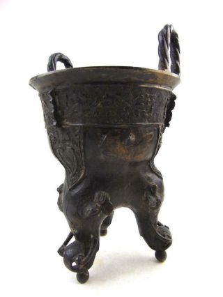Chinese Archaic Bronze Censer W/ Handles,  Chenghua Mark,  Ming,  17/18th C,  22cm 2