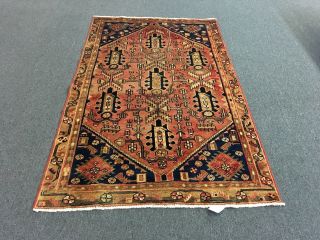 On Great Semi Antique Hand Knotted Persian Area Rug Carpet,  4x6,  4’x6’4” 3340