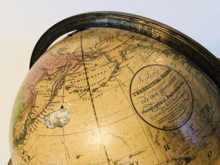Antique map Joslin Globe terrestrial world Gilman Boston desk top G.  W.  Boynton 3