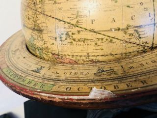 Antique map Joslin Globe terrestrial world Gilman Boston desk top G.  W.  Boynton 5