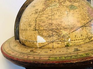 Antique map Joslin Globe terrestrial world Gilman Boston desk top G.  W.  Boynton 6