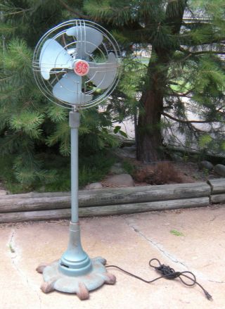 Vtg Ge General Electric Vortalex Pedestal Floor Standing Fan Steampunk Deco