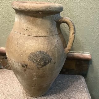 Antique Old Primitive Clay Pot Pottery Vase Jug 3