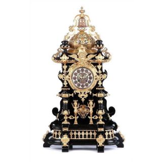 Rare Antique Lenzkirch Mantel Clock.  29 Inches High.  Germany,  Circa 1870