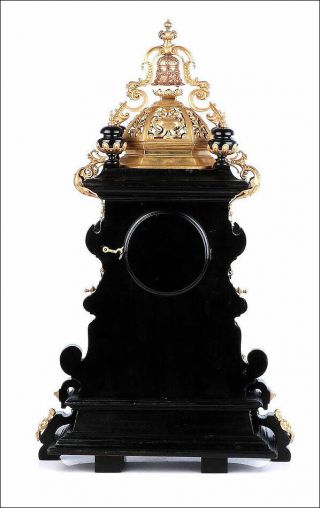 RARE Antique Lenzkirch Mantel Clock.  29 Inches High.  Germany,  Circa 1870 3