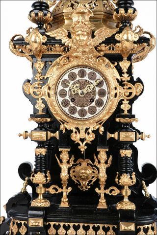 RARE Antique Lenzkirch Mantel Clock.  29 Inches High.  Germany,  Circa 1870 7