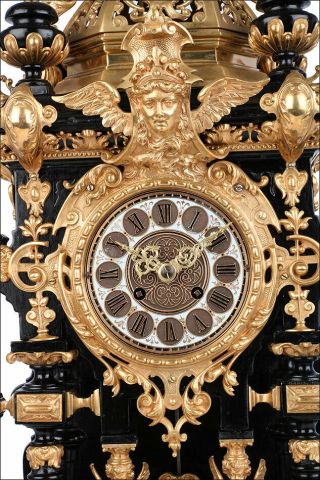 RARE Antique Lenzkirch Mantel Clock.  29 Inches High.  Germany,  Circa 1870 8