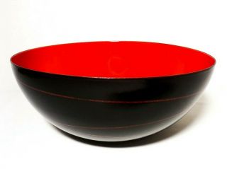 Rare Cathrineholm (norway) Vint Lg Black & Red Saturn Enamel Mixing/serving Bowl
