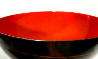 RARE CATHRINEHOLM (NORWAY) VINT LG BLACK & RED SATURN ENAMEL MIXING/SERVING BOWL 7