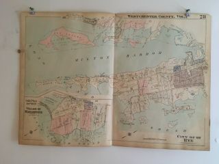City Of Rye,  Village Of Mamaroneck,  Westchester County,  Ny 1929 Atlas Map
