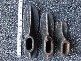 Antique Vintage Cast Iron Shoe Maker Stand With 4 Forms Lasts Cobbler Wood Metal 2